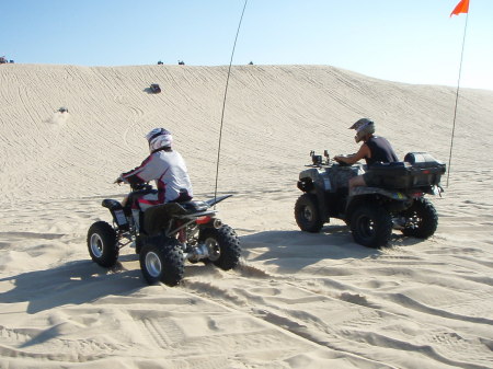 Dad and Daughter racing the Dunes (dad won)