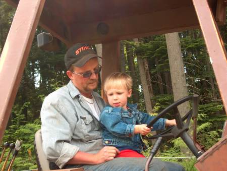 Tom & Wyatt on the backhoe