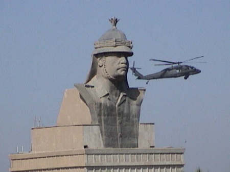 Saddam and a Blackhawk