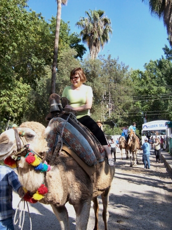 Anne on camel in Turkey  - 2006