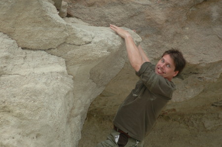 Scott hangs from Top of the Rock