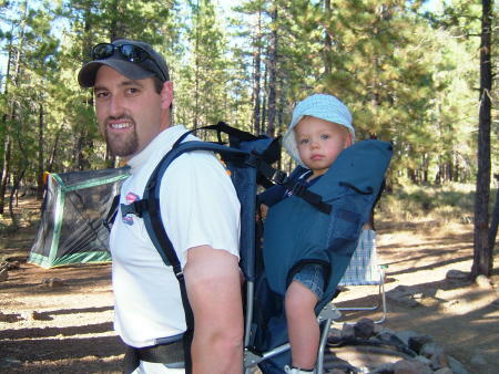 Michael and Mason going on a hike
