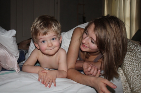 My daughter and grandson