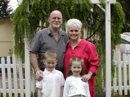 Brad and I with Lane and Olivia at Easter 2006