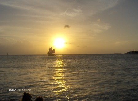 Sun setting over Key West. FL