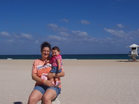 Morgan and her Mommie at the beach!