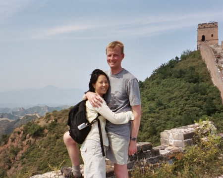 Adrianne and I hiking the Great Wall