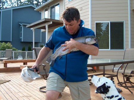 Lake Stevens Trout & my dog Dottie