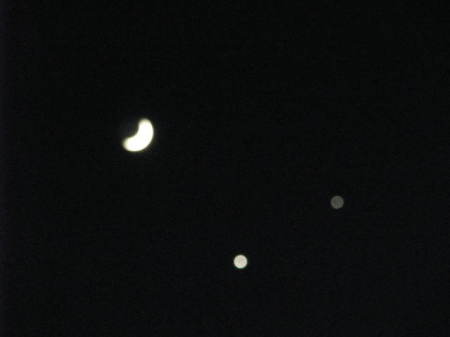 The Moon, Jupiter and Venus