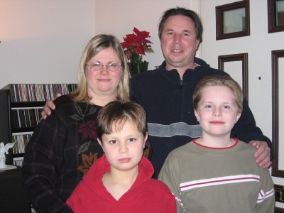 Christmas 2005-Me, my husband and my boys