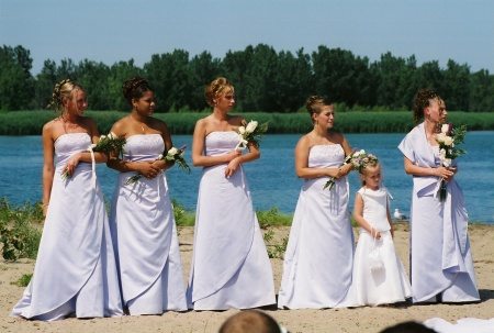 My brides maids Cassie Kinney, Tanya Riston, Stephanie Cooley,Amanda Adams, & my Maid of honor Amanda my sister & my daughter was the flowergirl.