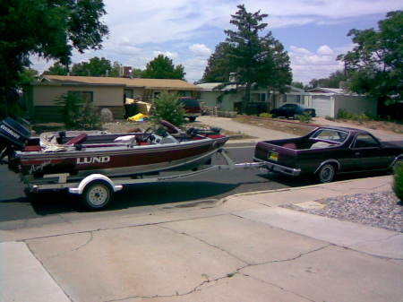 My 16 foot Bass Boat and my El Comino (orale)