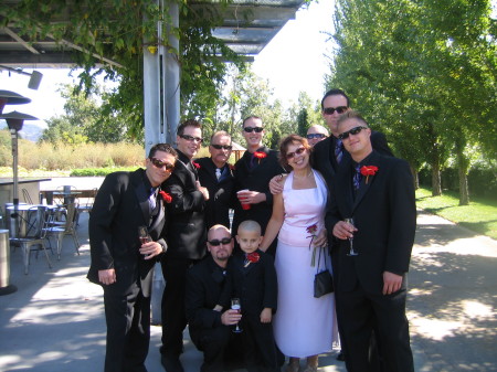 Wedding - Steve is second from left, Joel is 4th from left