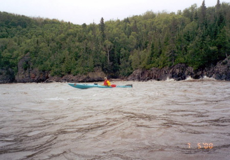 MN DAVID KAYAKING LAKE SUPERIOR JULY 2000