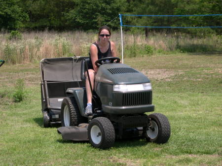 Lawn mower Girl