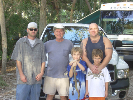 My son, Eric and stepson, Mike and family.