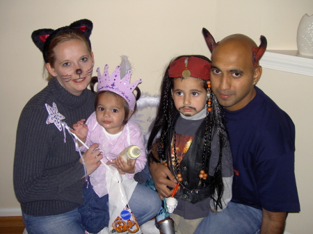 Family at Halloween