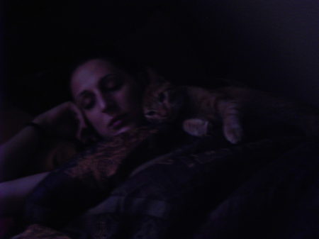 Fast asleep with cat Zander