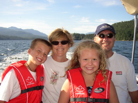 Val, me and the Kids on Mike Anderchek's Boat 2004