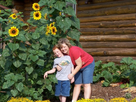 Karen and Jake in the sunflowers!