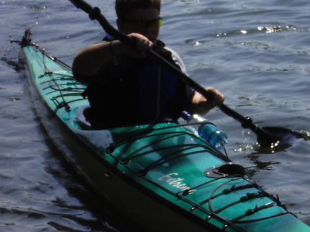 Kyle in the water kayaking