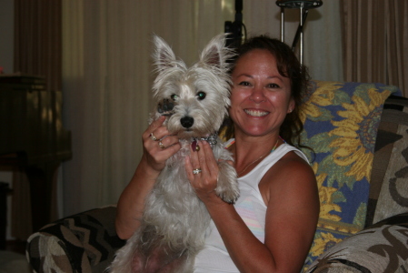 My sister "Tecy" with her dog Katie