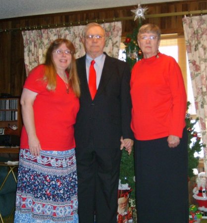 My mom, stepfather and myself at Christmas '06.