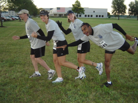 relay team posing funny