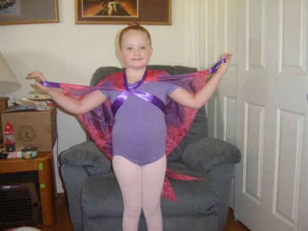 Kailee as a butterfly ready to go to her ballet recital.