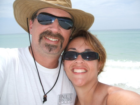 My husband, Jeff and I at the beach - August '07