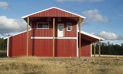 West side of barn