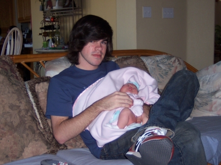 My son Steve with Ava (he's the uncle)