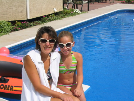 Megan Marie and Mom enjoying life by the pool