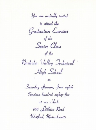 Graduation Announcement - 6/8/85