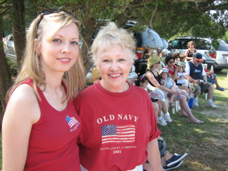 Me and mother in law at Pawley's Island Fourth of July parade!