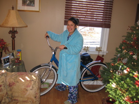 Rebecca and her new bike