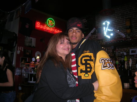 My aunt and Dante' at his 18th B-day Celebration