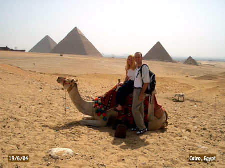 On the Giza plateau just outside of Cairo