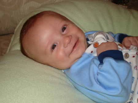 One of Aidan's first smiles (3 mo)