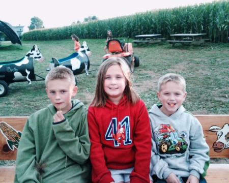 My kids at the Corn Maze