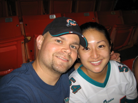 Charles and Laura at the Dolphins Game