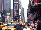 My son and I NYC Time Square 2006