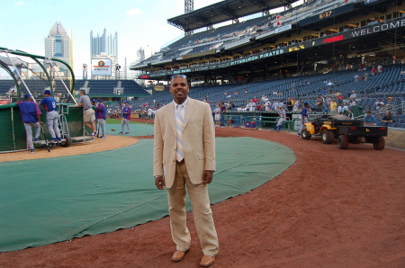 Throwing out the first pitch at a Pirates game