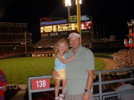 Daddy and Daugter First Reds Game