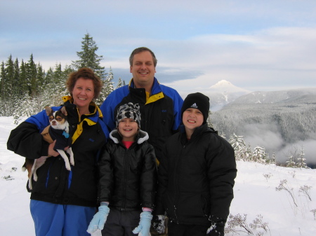 Dec 2005 Tree hunting. Mt. Hood in background