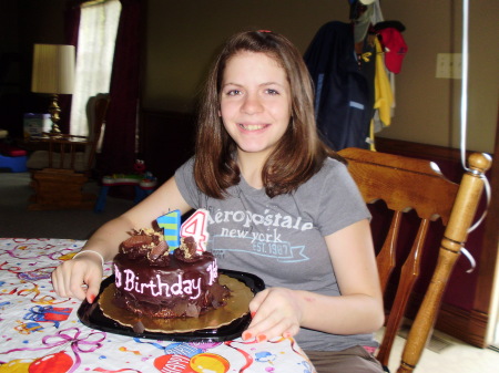 Our daughter, Kaley turning 14