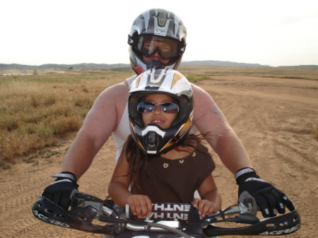 Mackenzie with Jack dirt bike riding