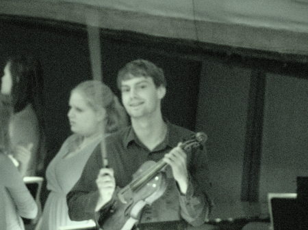My middle son, a violinist, in the opera pit.
