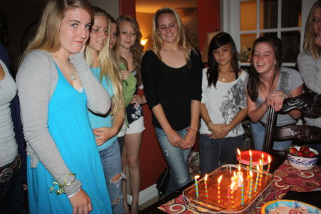 15th birthday party with 16 friends
