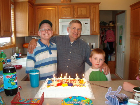 my 58th Birthday,with grandsons